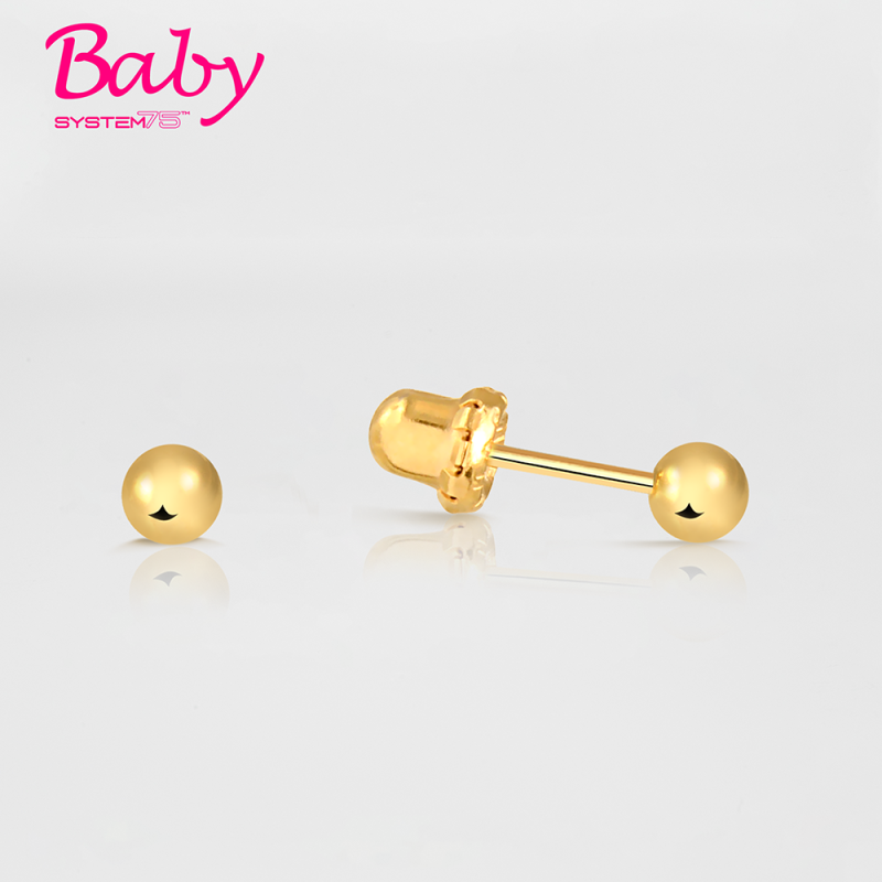 Brinco Baby Bolinha 3mm Dourado Brinco Baby Bolinha 3mm Dourado